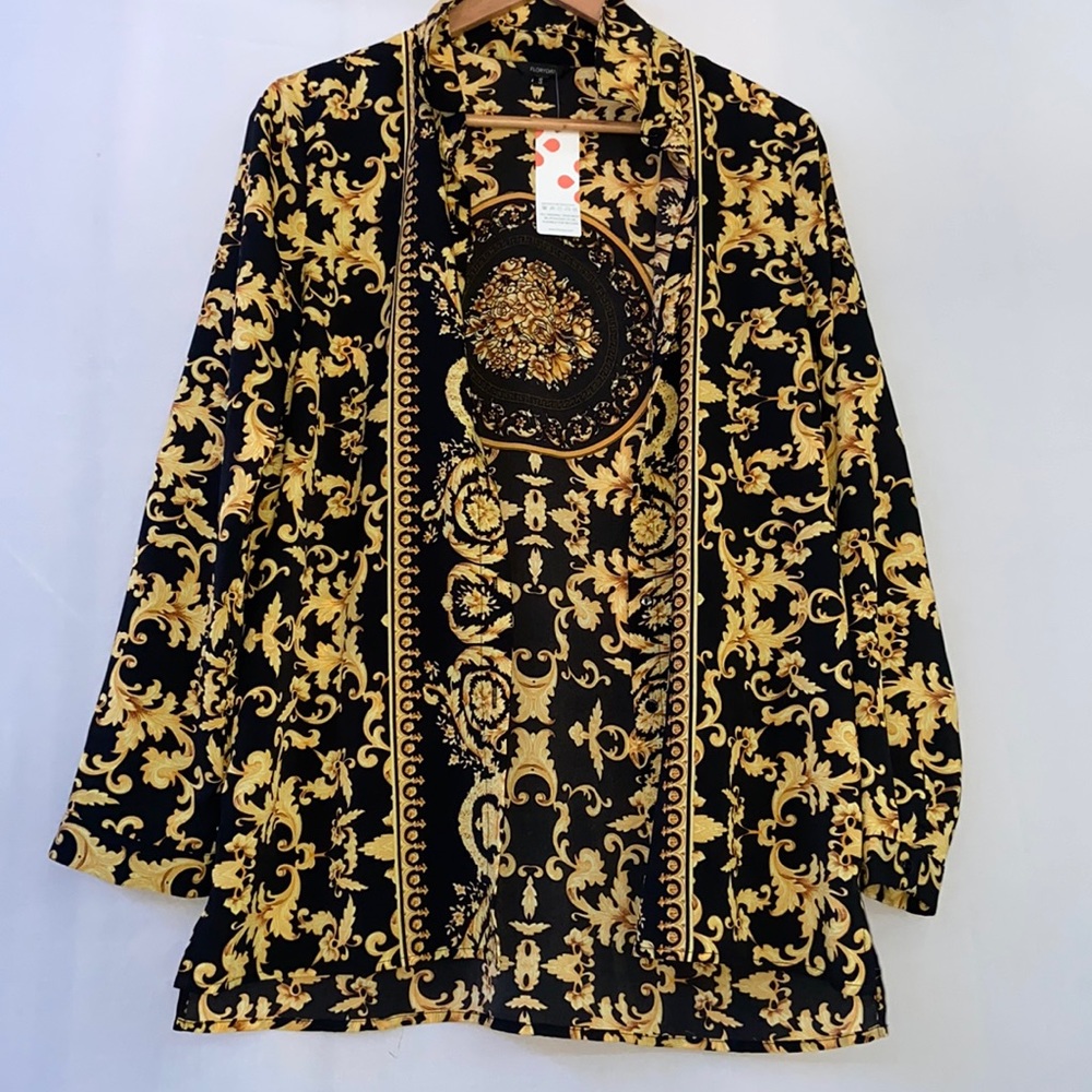 Yellow floral blouse